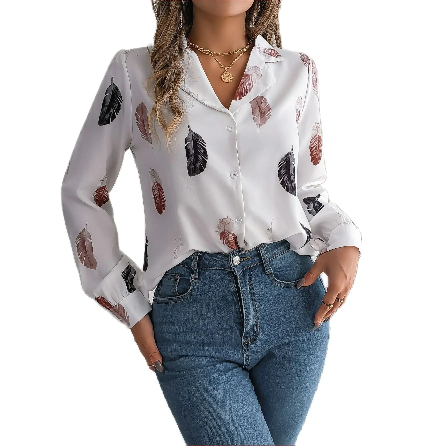 Модерна дамска риза с дълъг ръкав, дамски ежедневни градинска дрехи, блузи, свободни блузи за момичета, Дамски елегантни ризи