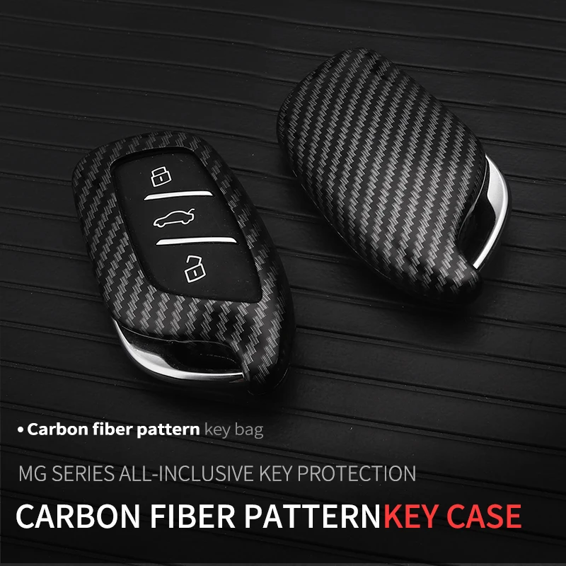 ABS + TPU Carbon Fiber Car Remote Key Case Чанта За Дистанционно на Ключа на Автомобила MG MG7 MG5 MG6 MG ZS MG MULAN MG HS 2018-2023 аксесоари за корпуса на ключове