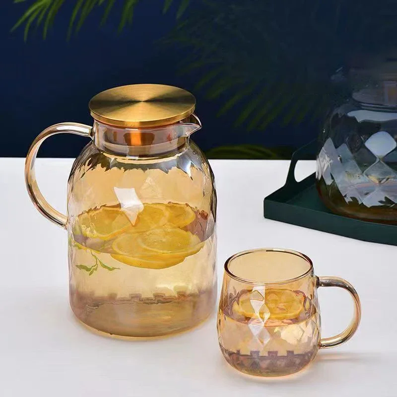 Висококачествен Кехлибар Стъклен Чайник на Чайника за Заваряване на Gaiwan Негорими Стъклена Кана Puer Набор от Съдове Puer