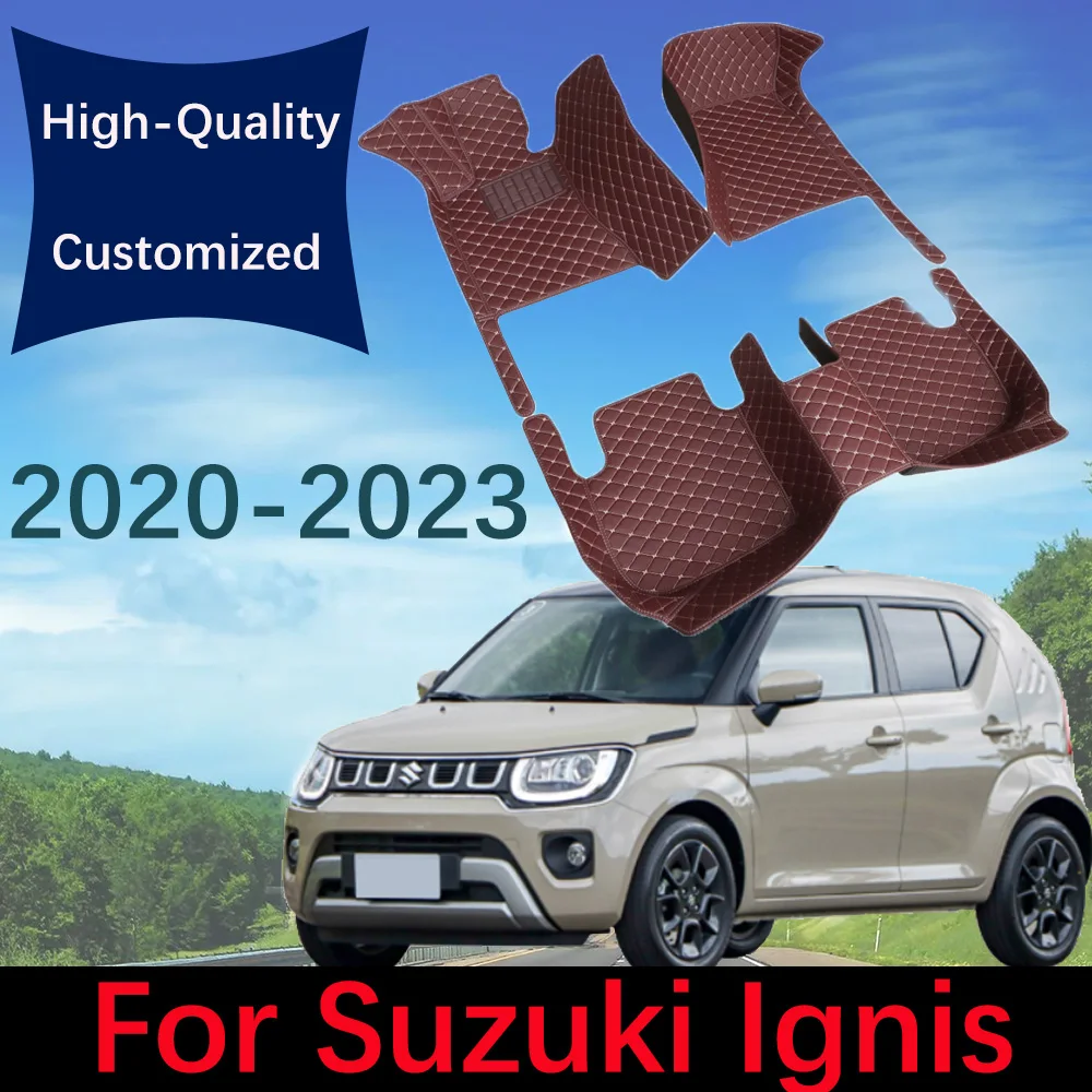 Обичай модни кожени автомобилни постелки за Suzuki Ignis 2020 2021 2022 2023 Автомобилни килими, накладки за краката, аксесоари