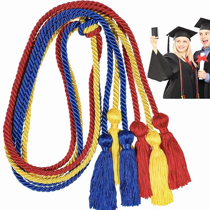 Кабели за връчване на дипломи на завършилите 2023 г., Абитуриентски шапки с пискюли, Академично рокля, Докторската шапка, Декоративен кабел за студенти Бърза доставка