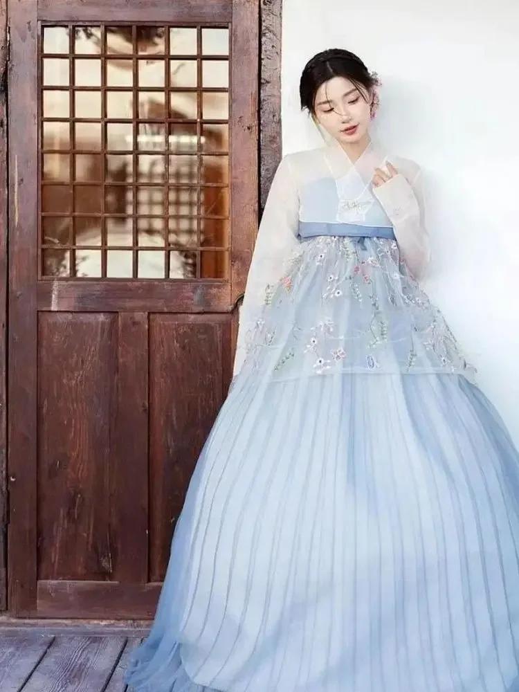 Нов Син Ханбок за жени, Корейски, традиционен костюм, представяне в Двореца на малцинствата, придворная облекло, Украса сватбена рокля за танци