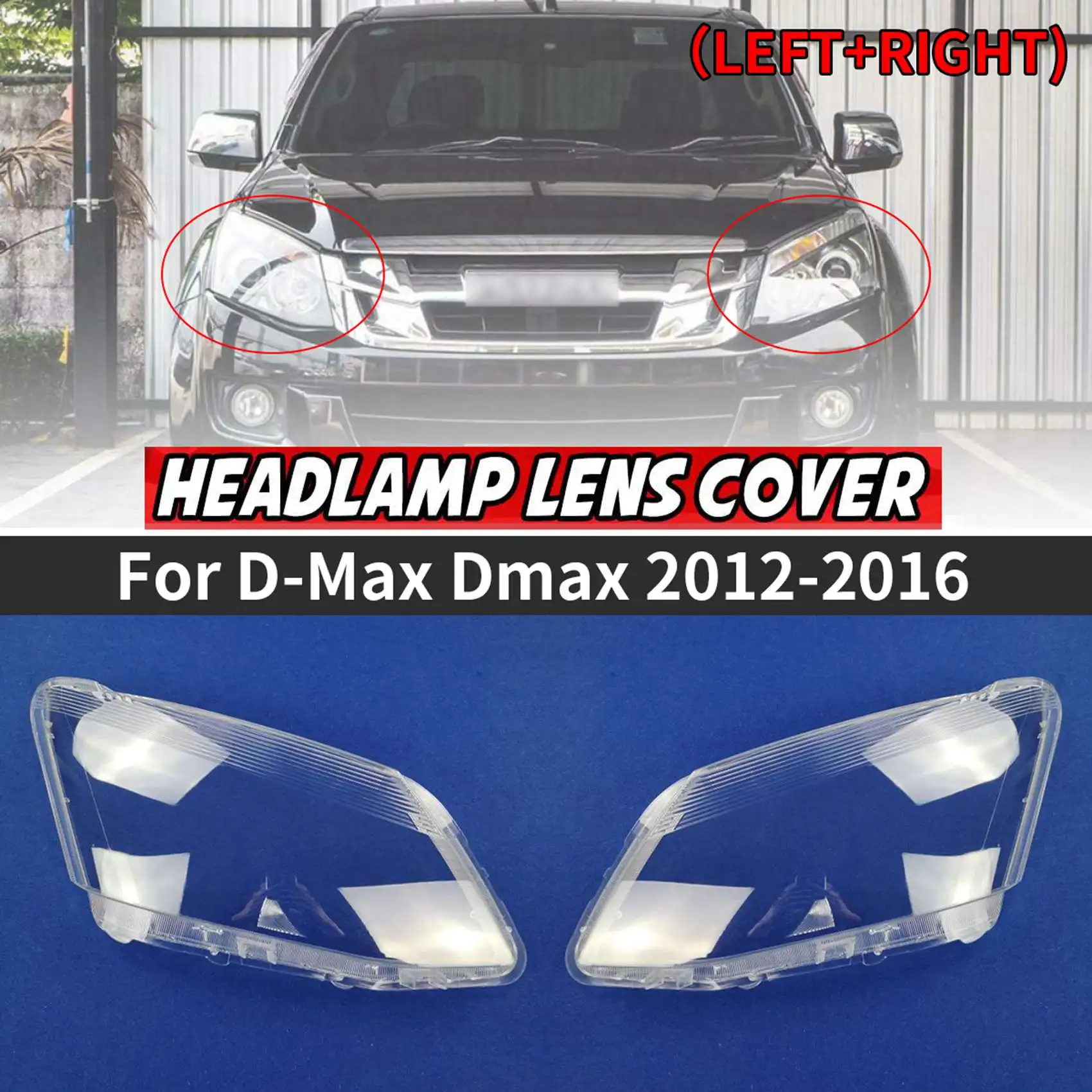 Лявата Страна е за Isuzu D-Max Dmax 2012-2016 Капак на Обектива Фаровете на Колата-майка на светлината на лампата Прозрачна Лампа във формата На Миди Стъкло LH