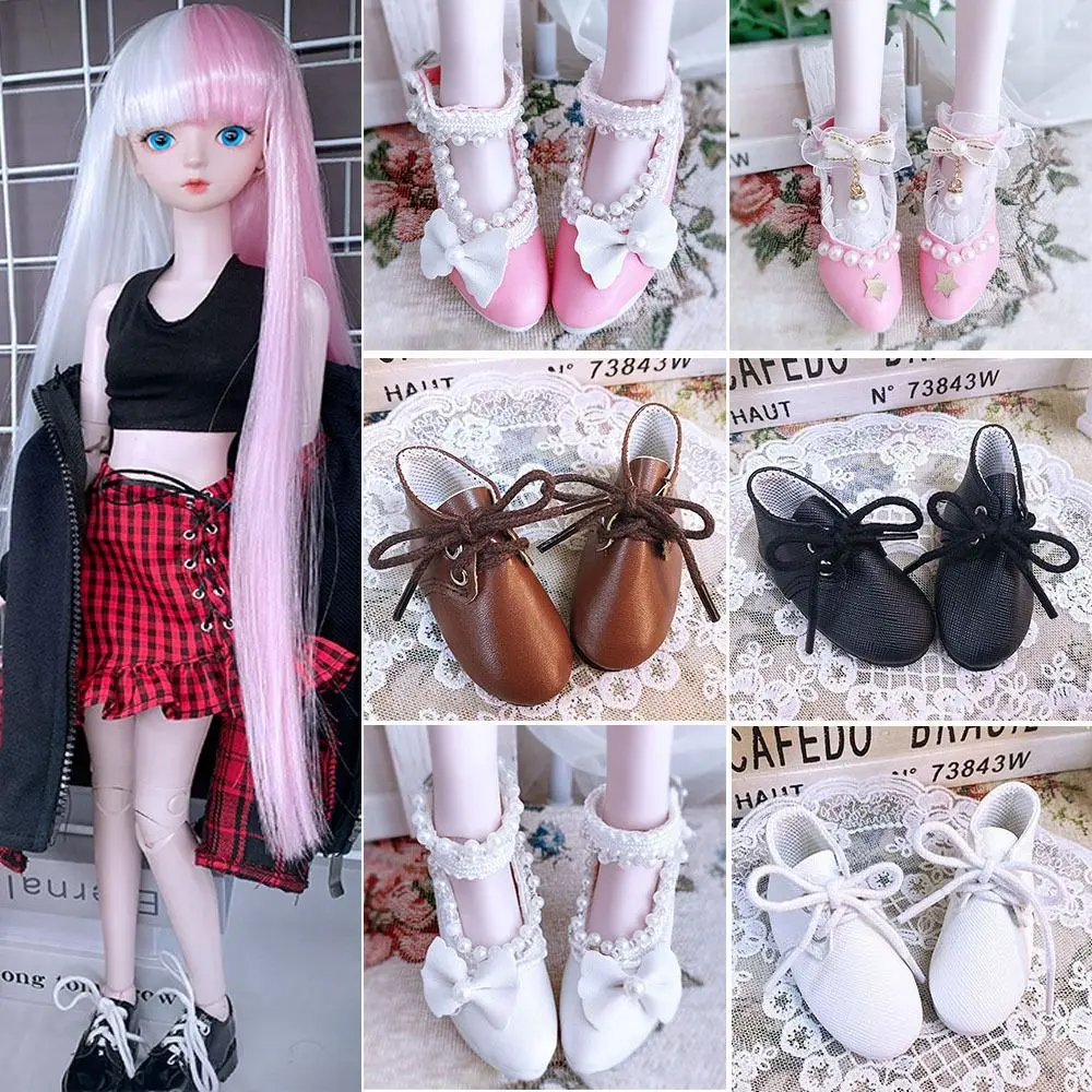Модна кукла 7,5 см, облечена в различни цветни аксесоари за игра у дома, Обувки на висок ток, Тъканта, обувки, ботуши за кукли 60 см