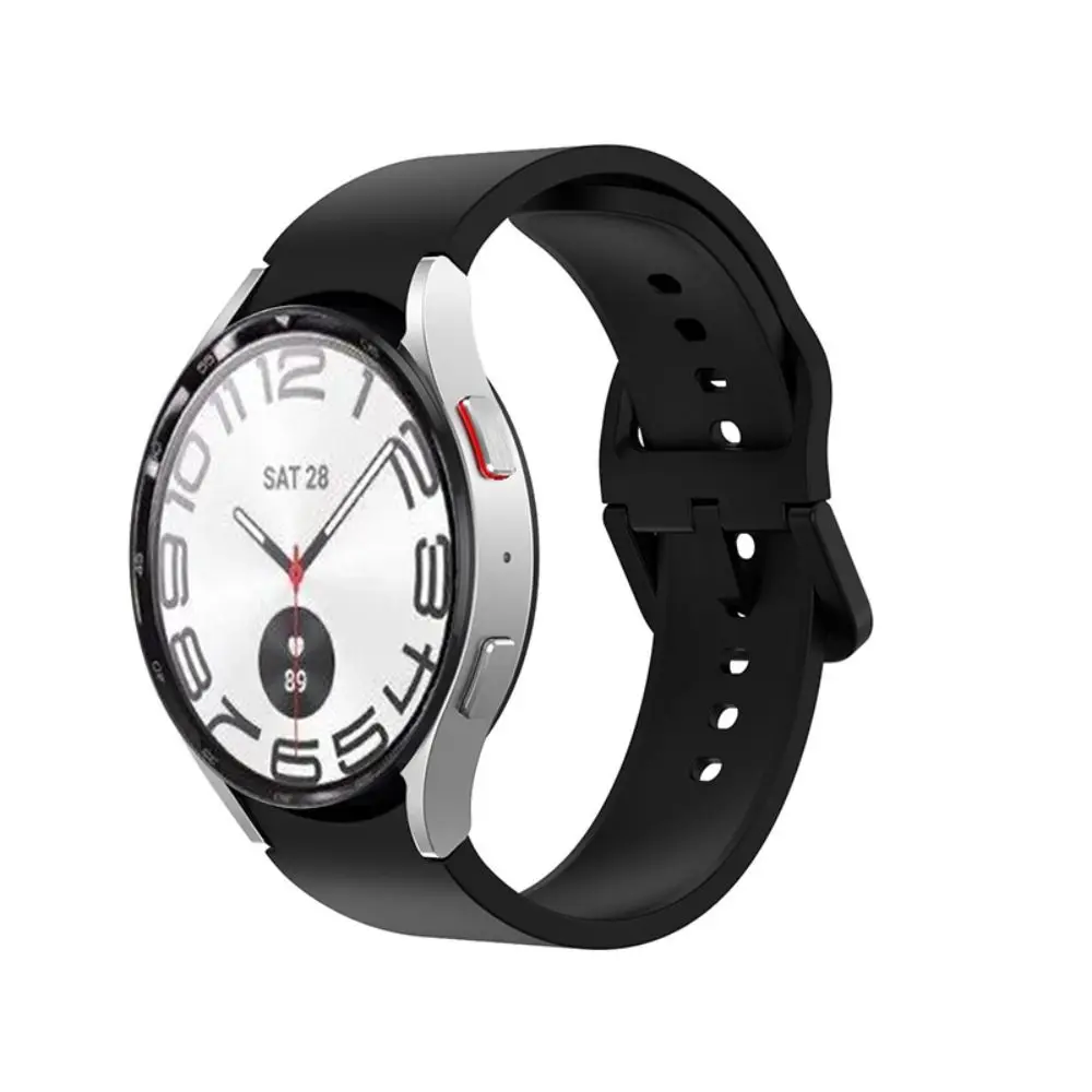 Аксесоари за спортни часовници, силиконов каучук, модерен Универсален мека лента за Samsung Galaxy Watch 6 Classic 47/43/40/44 мм