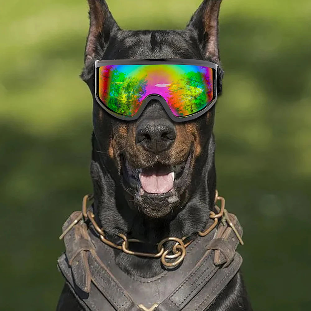 Слънчеви очила за кучета с защита от uv Слънчеви очила за кучета от Мотоциклетни очила за кучета с извити лещи за по-големи средни кучета