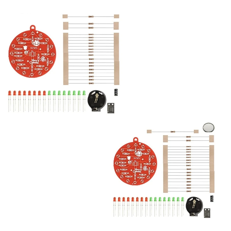 Червена плака Коледно дърво NE555 Мигащи светлини Подвесная верига Забавен електронен производствен комплект 