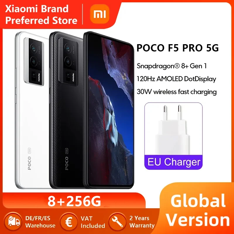 Глобалната версия на смартфона POCO F5 Snapdragon Pro 8 + Gen 1 Octa Core WQHD + 120 Hz AMOLED DotDisplay 67 W Бързо Зареждане на 5160 ма NFC