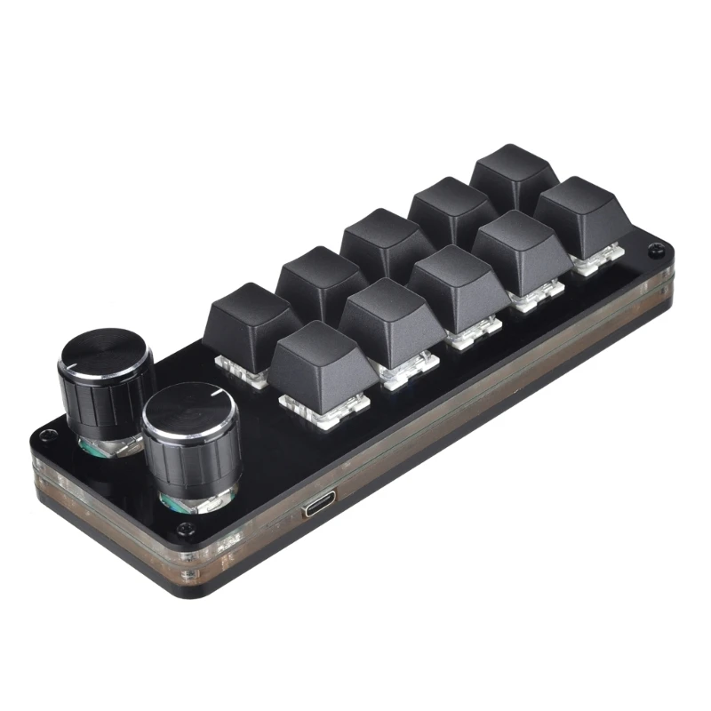 Мини-Макро-Механична Клавиатура 10-ключ клавиатура Напълно Програмируема Клавиатура с 2 Дръжки