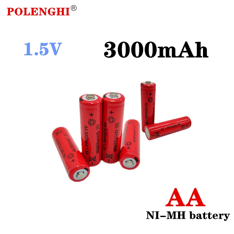 POLENGHI 2-40ШТ 1,5 3000 mah Ni-MH AA предварително заредена акумулаторна батерия за компютърни микрофони CMARA, играчки, led прожектори и т.н