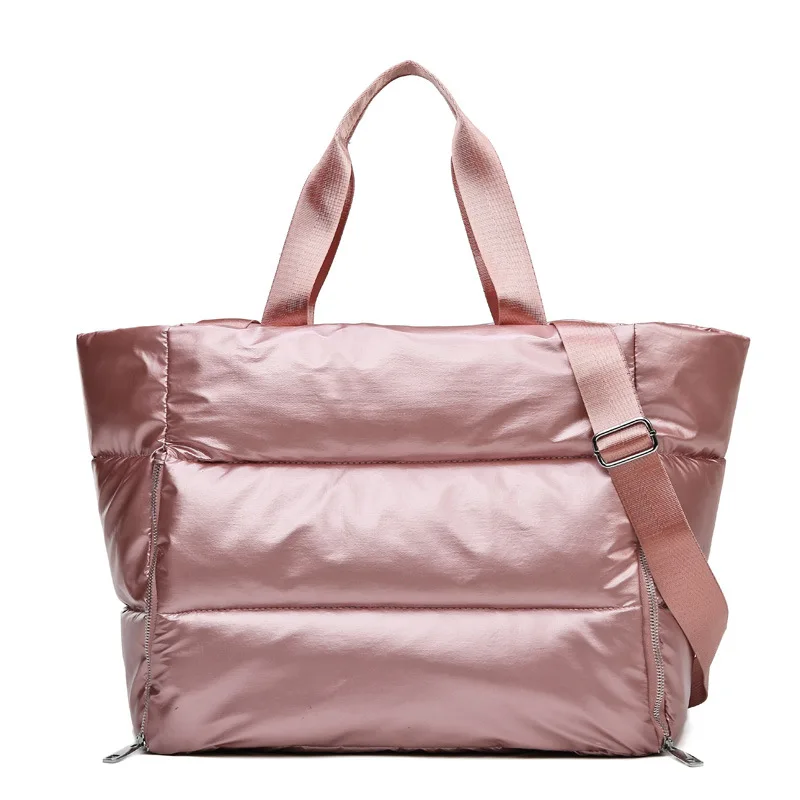Зимна нова дамска чанта през рамо с голям капацитет Непромокаеми найлонови торбички Space Pad Хлопчатобумажный пуховик Голяма чанта-тоут Дамски чанти