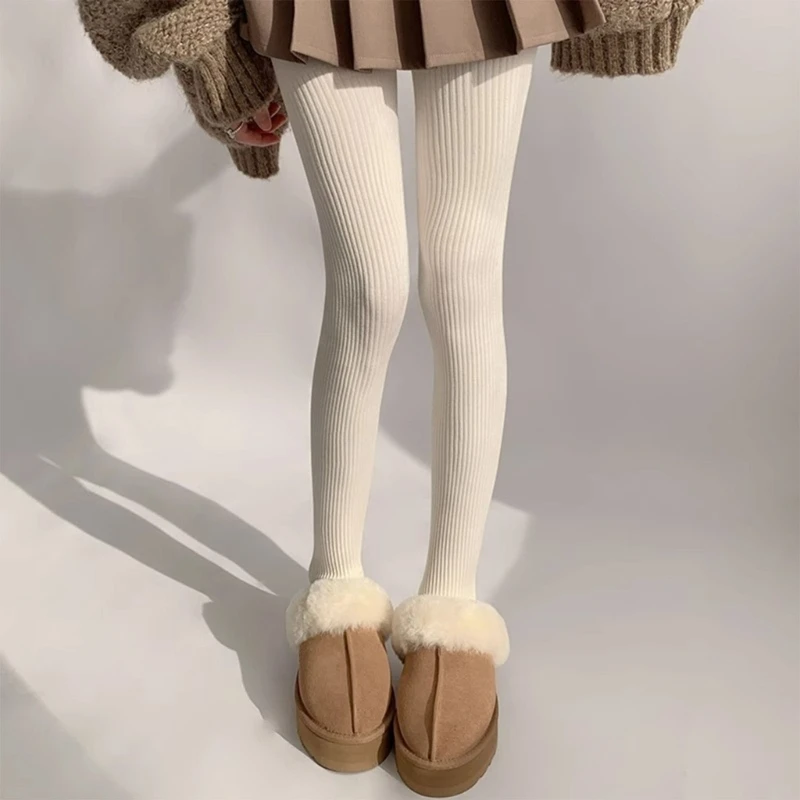 Дамски зимни есенни обикновен памучен чорапогащник в рубчик и райета, изолирана чорапи, топъл пуловер, чорапогащник, гамаши, чорапи носочные на продукта