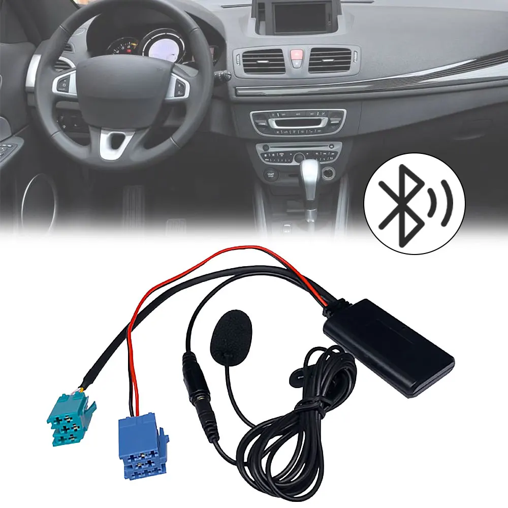 Авто модул Bluetooth Адаптер аудиокабеля AUX Микрофон Високоговорител MINI ISO 6Pin AUX Кабел за Renault Updatelist Radio 2005-2011