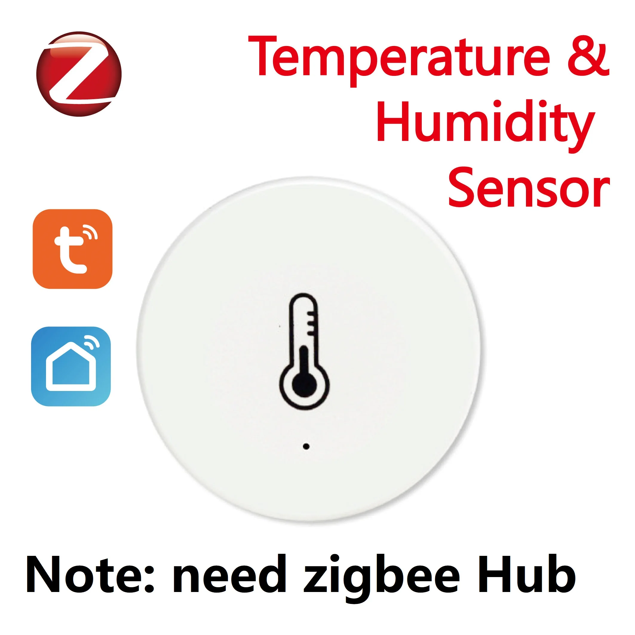 Сензор за температура и влажност на Hristo ZigBee в реално време Работи с Алекса Google Home Smart Home Smart Life / Sasha Smart App Control