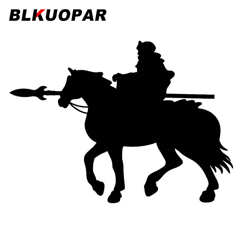 BLKUOPAR Силуети на рицарите и конете, автомобилни стикери, Винил стикер, Слънцезащитен крем, лаптоп, Декор за скейтборд, Автомобилни аксесоари