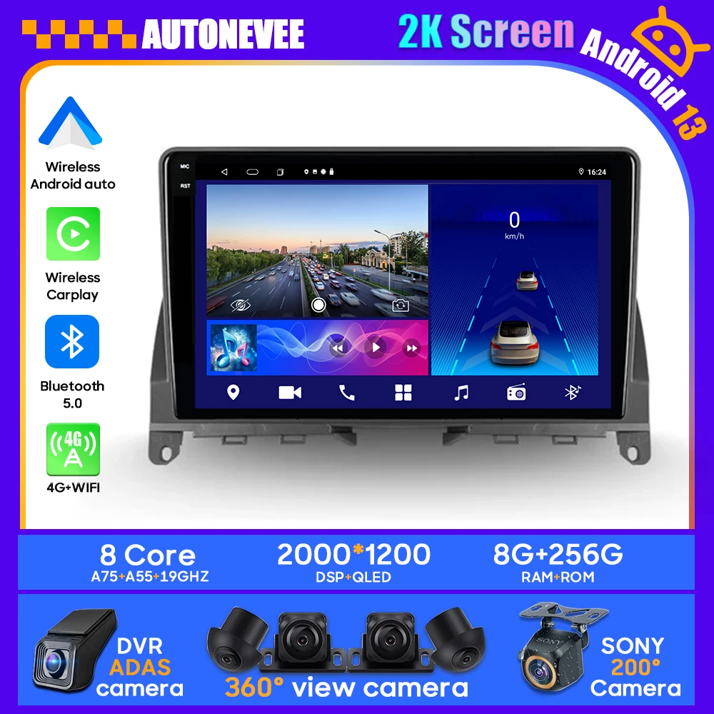 Android Автомобилна Видео Радио авточасти За Mercedes Benz C Клас 3 W204 S204 2006-2011 Carplay DVD плейър GPS Навигация 2din Мултимедия