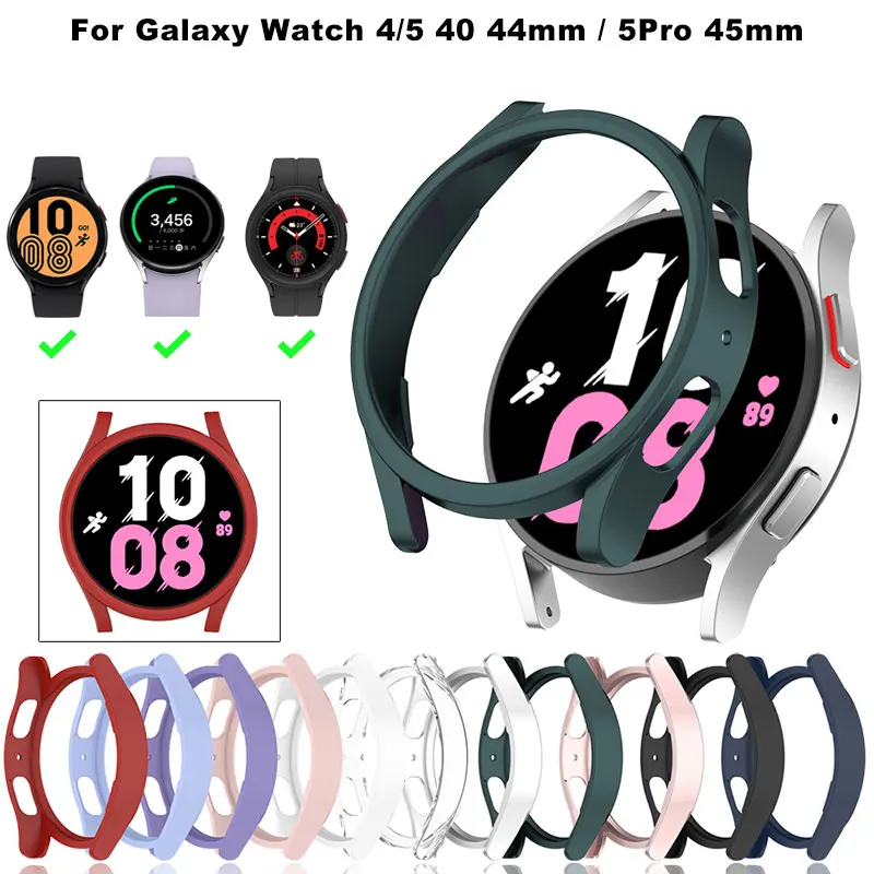 Калъф за часа на Samsung Galaxy Watch 5 4 40 мм 44 мм Без Защитно фолио за екрана на PC Матиран корпус С кръгло Броня за 5 Watch Pro 45 мм