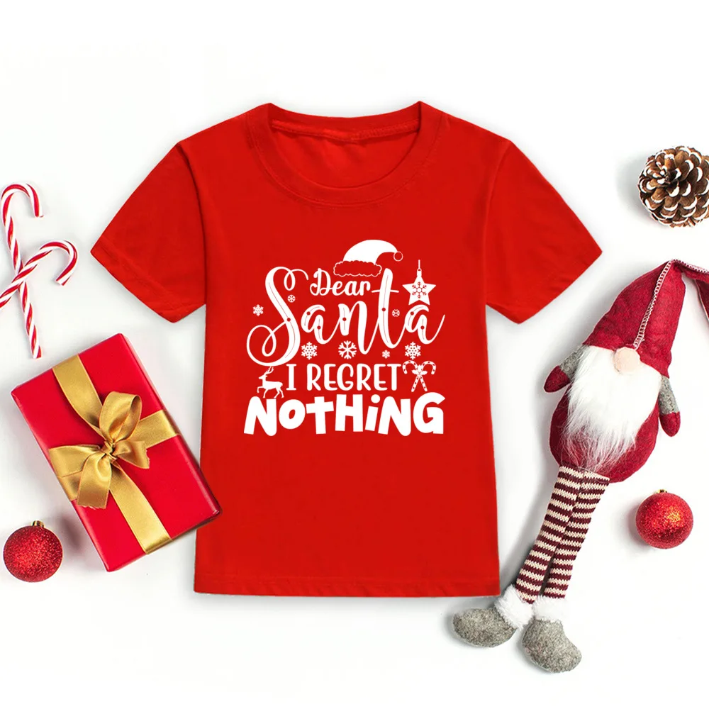 Коледна детска тениска, подарък дрехи за Коледното парти, тениски за братя и сестри, за момчета и момичета, ежедневни тениска за зимни ваканции, тениска с къс ръкав
