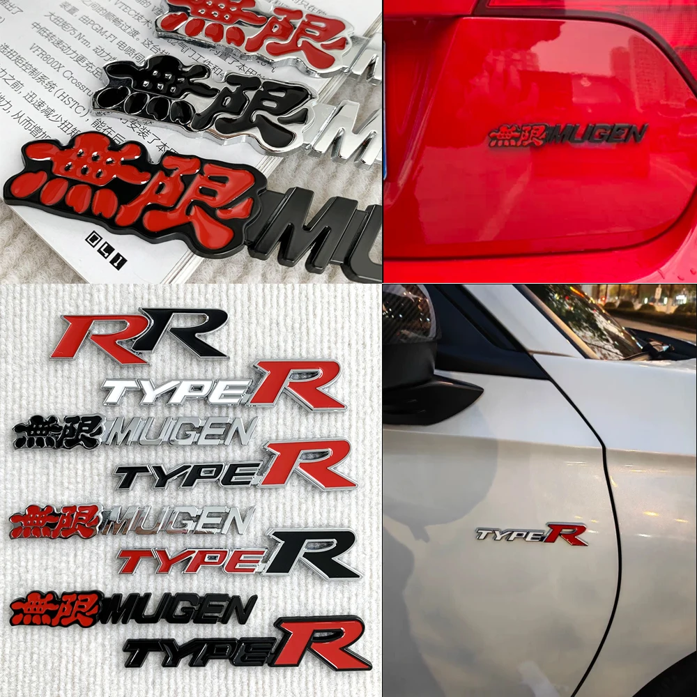 3D Метален Стикер С Емблемата на Колата, Икона На Предната Решетка, Лого Type R, Стикери за Honda Civic Mugen RR TypeR, Аксесоари За Полагане на Състезателни Коли