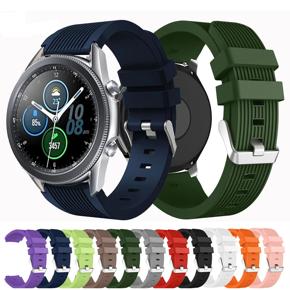 22 мм Спортен каишка за Samsung Galaxy Watch 3 45 мм Силикон гривна Каишка за часовник Galaxy 46 мм/Gear S3 Аксесоари за каишка за Frontier