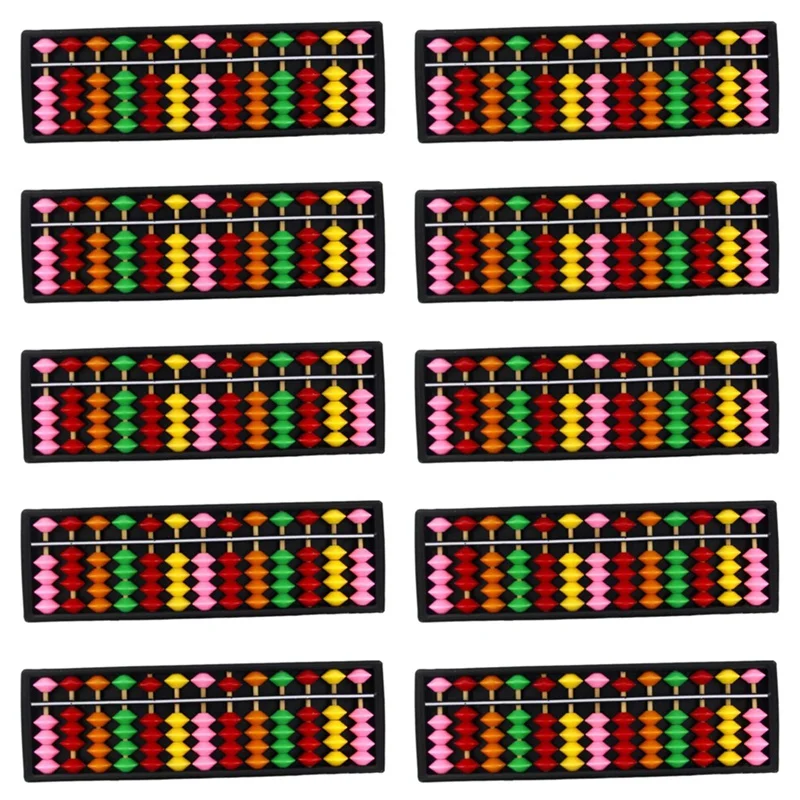 10X Преносими пластмасови abacus Инструмент за аритметични изчисления Abacus