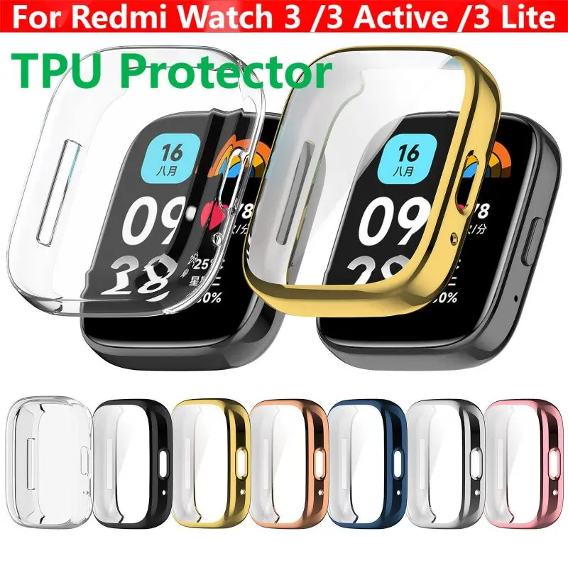 Покритие TPU Калъф За Redmi Watch 3/3 Lite/3 Active Smart Watch Каишка Броня Силиконов Протектор За Xiaomi Redmi Watch3
