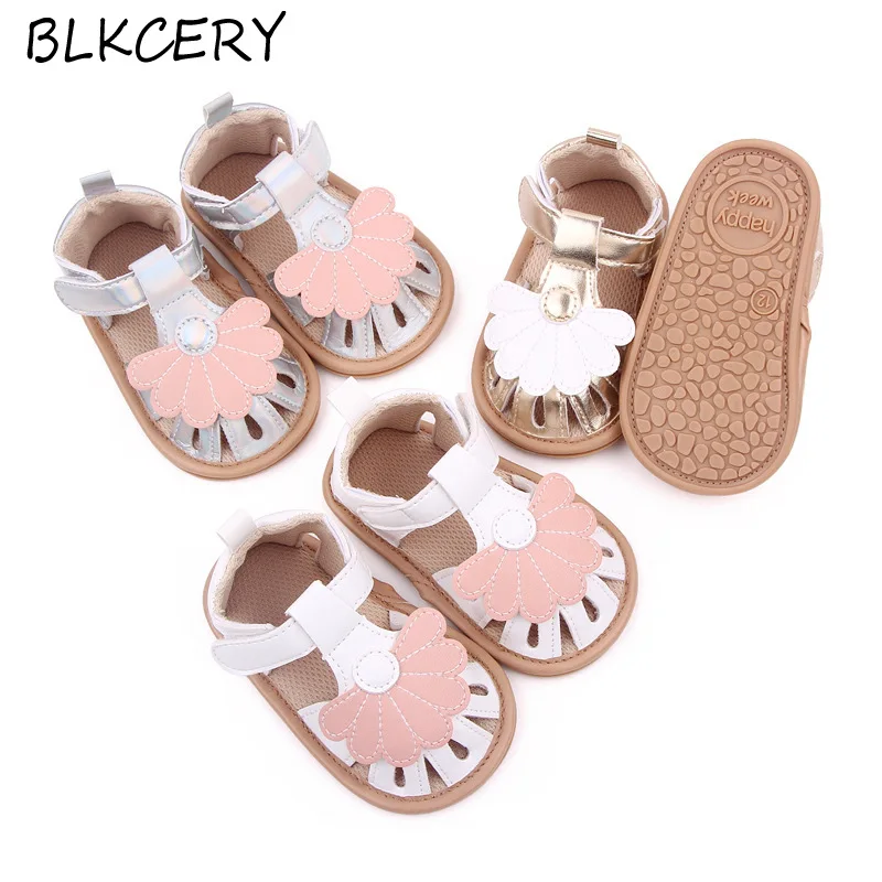 Маркови сандали за новородени момичета, лятна обувки за новородени Bebes, обувки за бебета на 1 година, кожени сандали принцеса с цветен модел, детска нещо
