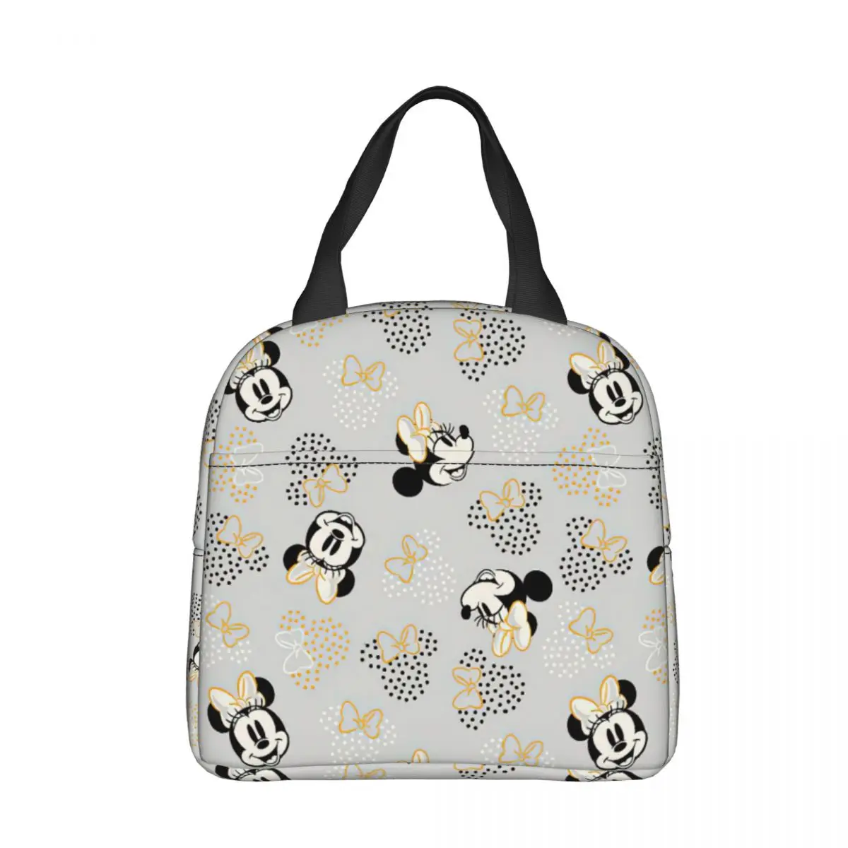 Чанта за обяд с изолация Disney Minnie Mouse в грах, преносим cartoony контейнер за обяд, термосумка-тоут, обяд-бокс, пътни чанти за храни