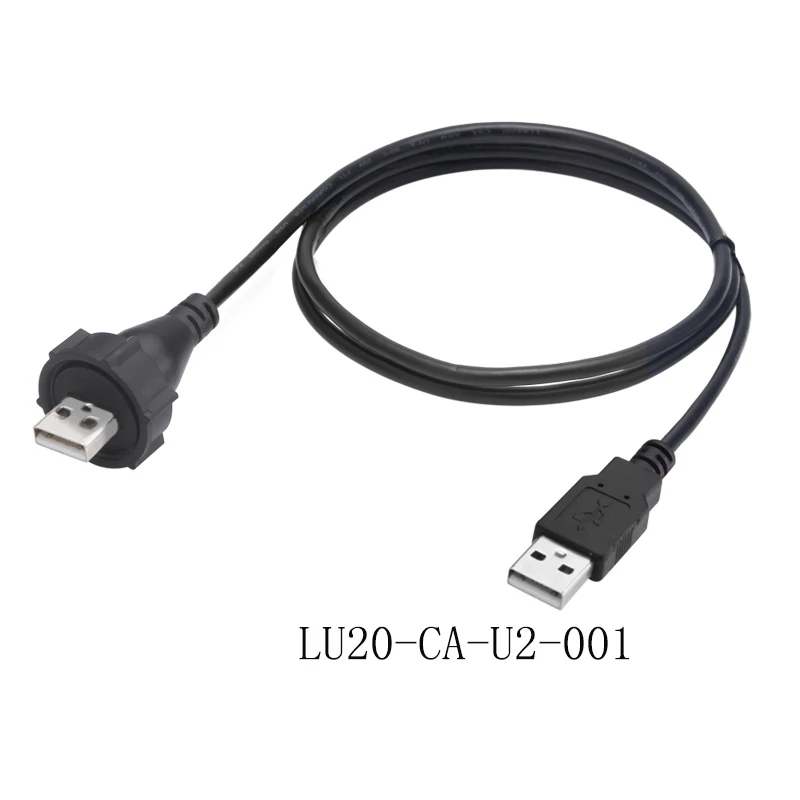 Удлинительный Кабел LSHITECH USB2.0 Type A За Пренос на Данни Водоустойчив IP67 USB-Изход Панел Бас Промишлен Конектор M20 С Капак