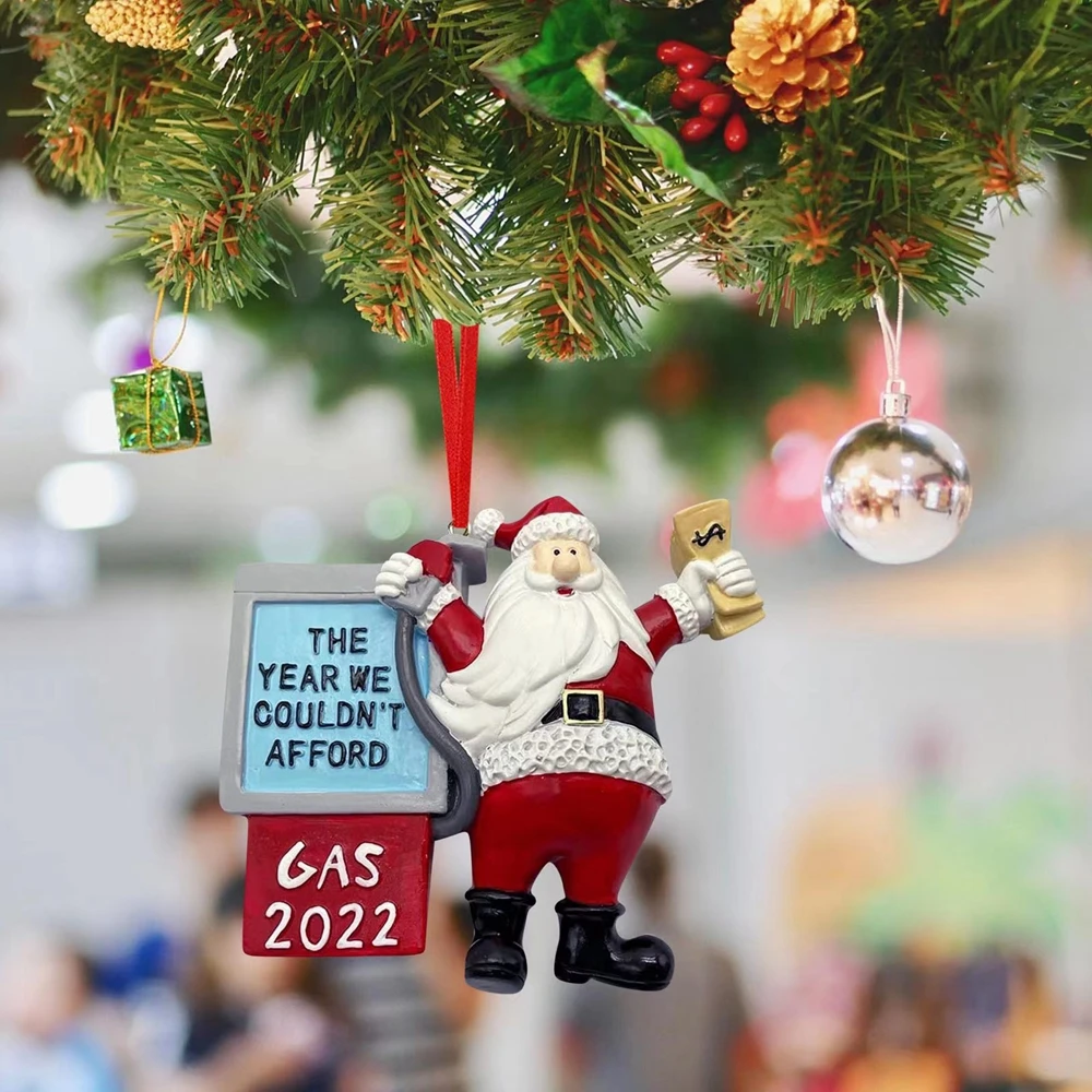 Забавна декорация за Коледната елха В годината, когато не можехме да си позволим Бензин, Украса Дядо Коледа от смола, Коледна Елха, Висящи Подаръци Навидад 2023