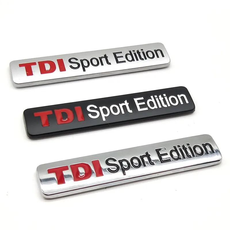 3D Метален черно лого TDI Sport Edition Емблема на Багажника на колата Икона Стикер за VW POLO GOLF 6 7 TOUAREG JETTA CC TT GTI Passat