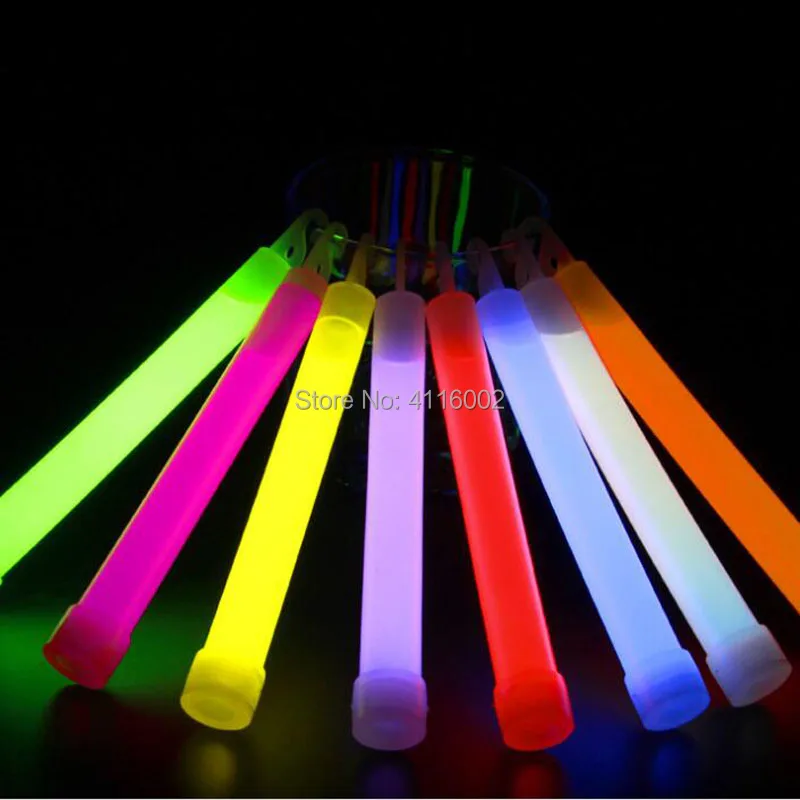 200шт 6-инчов луминесцентна светещ пръчка Light Stick премиум-клас, ярък светещ неон пръчка за украса на бара, на парти