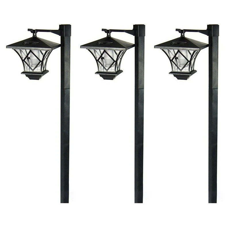 Традиционните Градински стълб на фенер с 3 led панели за слънчева енергия, декор фонарного стълб 1,5 м
