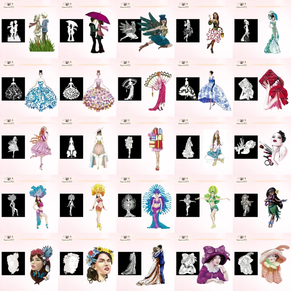 Колекция от женски рокли Метални щанци за изрязване на diy Албум за scrapbooking Хартиени картички Декоративни изделия Полагане на Щанцоване