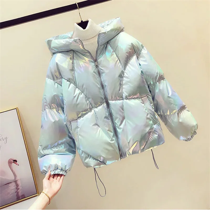 2023 Ново памучни палто за Еднократна употреба Лъскава Къса naka яке с памучна подплата Дамски зимни якета Модни дрехи за хляб Дамски