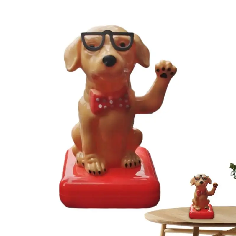 Слънчевата танцуваща играчка за кучета, сладък декор на арматурното табло на автомобила под формата на кучето, здрава качающаяся играчка за облекчаване на умората от шофиране и развеивания скука