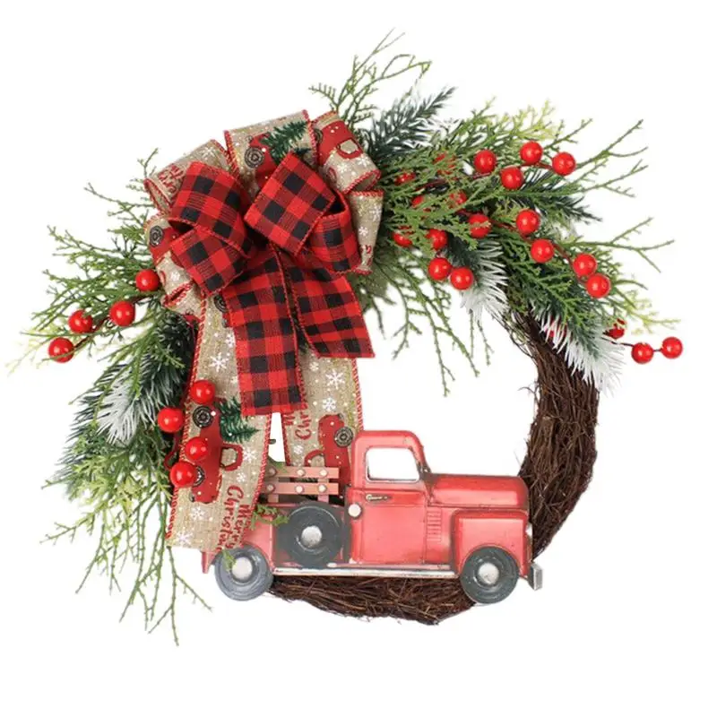 Коледен венец, елегантен и артистичен многократна употреба венец С украшения на вратата на камиона, За огради на предните врати, веранда