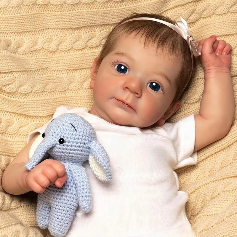 45-см кукла Реборн Бейби Фелиция, вече готовата кукла с вкоренените косата е Мека, винил кожа на новороденото бебе с 3D видими венами