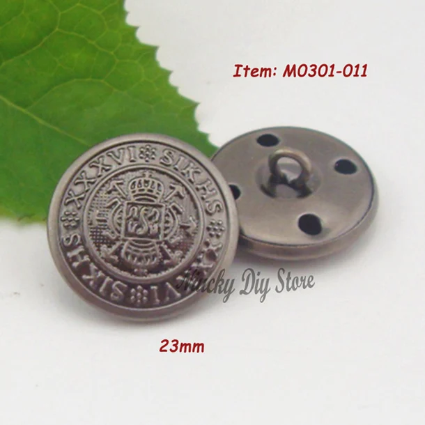 Месингови копчета 23 мм, военни месингови копчета с опашка за дънки или палто, метална пуговица