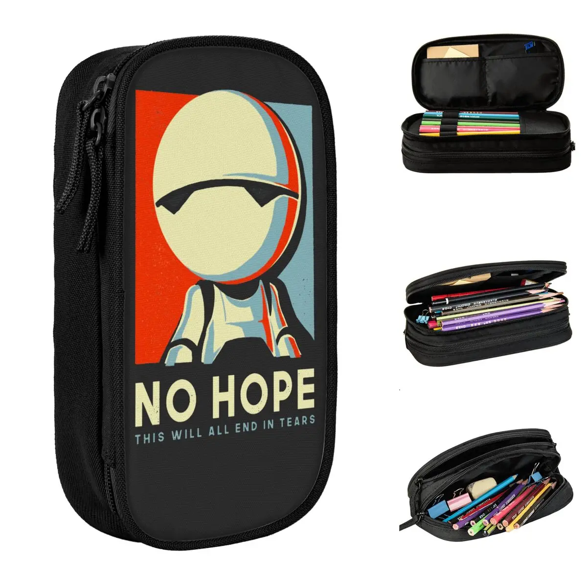 Марвин Hitchhiker's Guide To The Galaxy Пеналы за Моливи Сладко No Hope Pen Box Чанти Студентски Големи За Съхранение на Училищни Подарък Пеналов