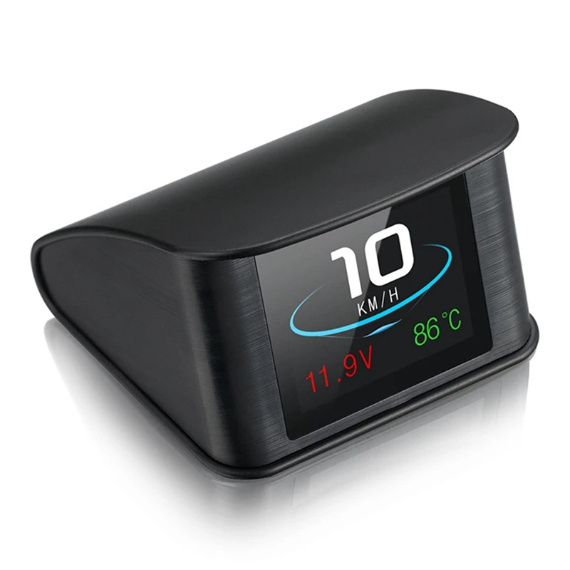 Автомобилният цифров измерител на БДС HUD P10 с 2,2-инчов LCD екран от черна пластмаса, интелигентен дигитален инструмент дисплей