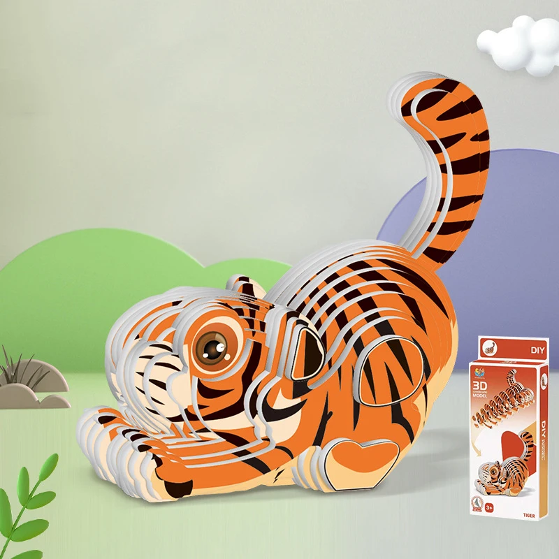 Животните 3D Хартиен Пъзел За Деца Забавни Играчки Монтесори Забавни направи си САМ Ръчно Сглобяване на Триизмерен Модел на Играчки За Момчета И Момичета