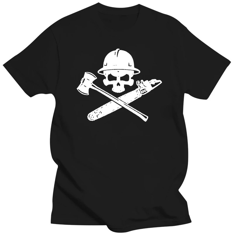 Модна тениска лесоруба 2019 г. - тениска с череп и кръстосани кости, тениска с резачка за лесоруба тениска