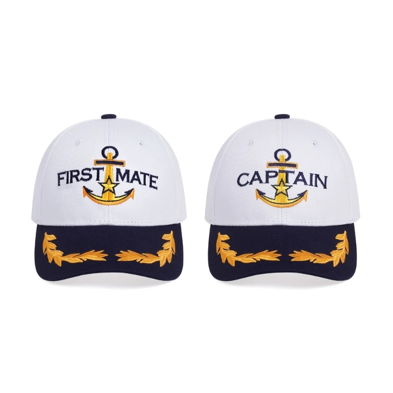 Унисекс за възрастни, на яхта, гребане, шапка капитан на кораб, с костюм, с шапка в морски стил, морски cosplay, бейзболна шапка с бродерия