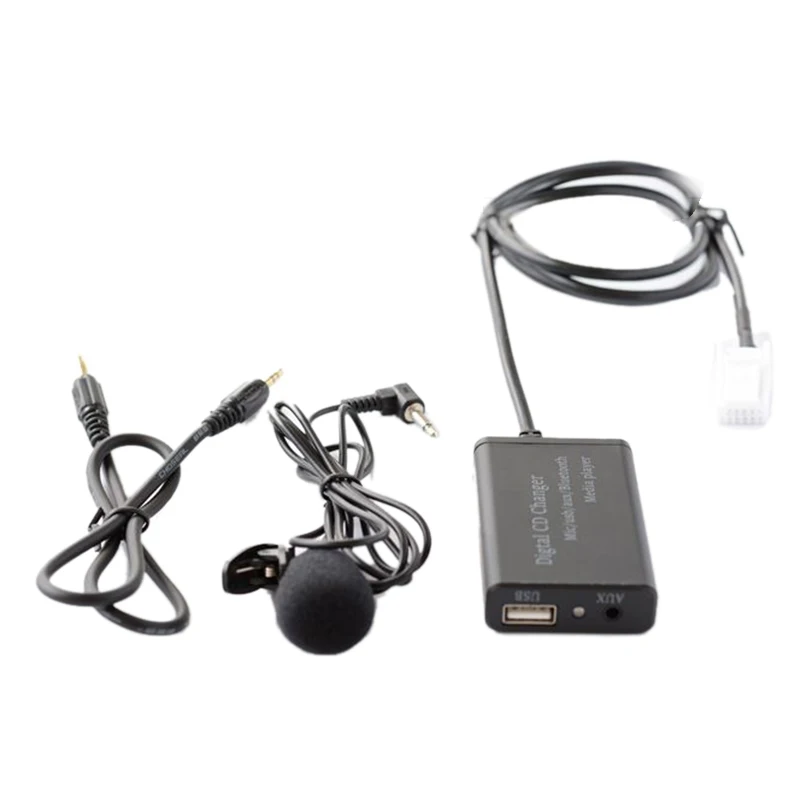 USB AUX Bluetooth автомобилен цифров музикален CD-чейнджър адаптер (6 + 6) за контакти