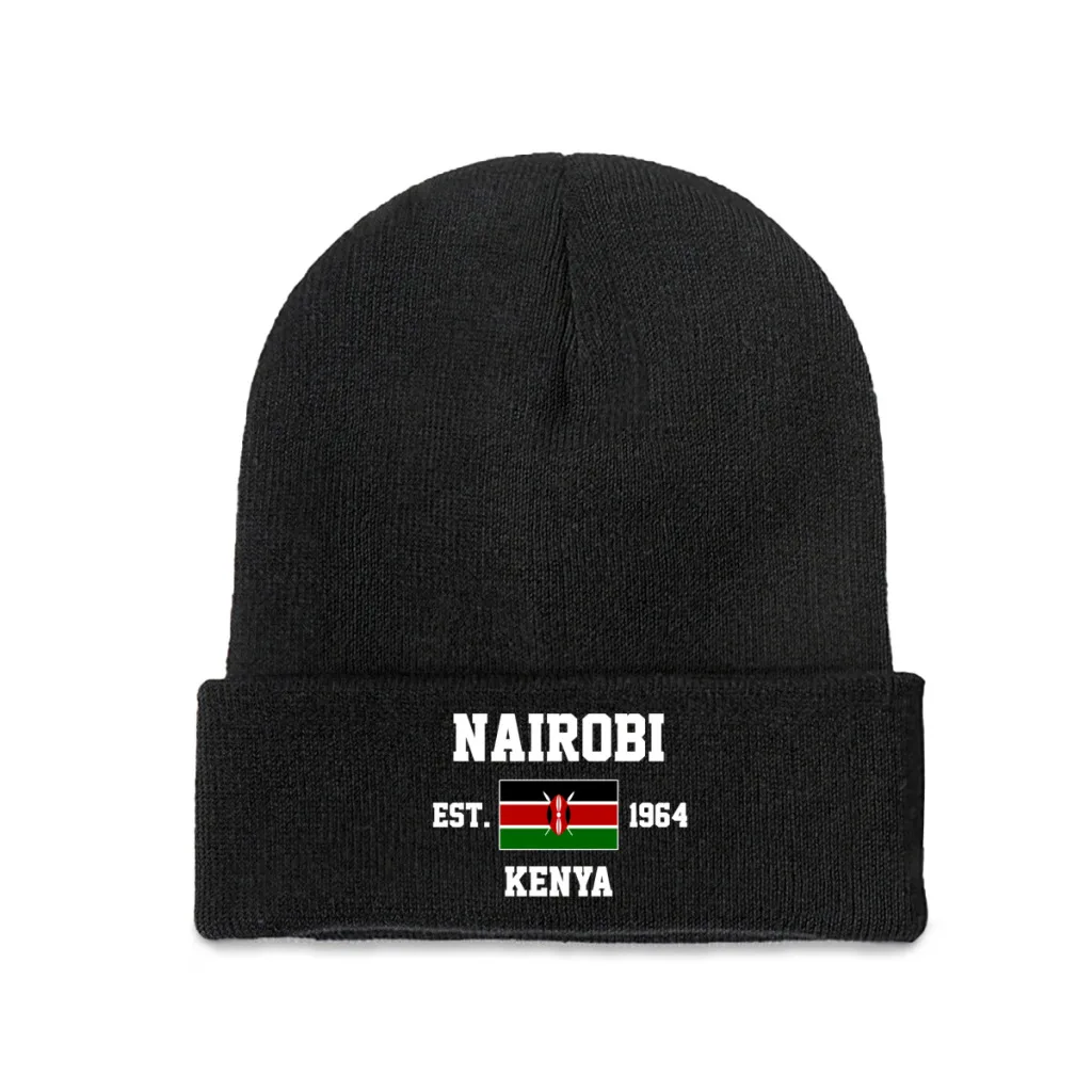 1964 Найроби, Столицата на Мъже, Жени Унисекс Вязаная капачка Зима Есен Шапчица с принтом Топло капор