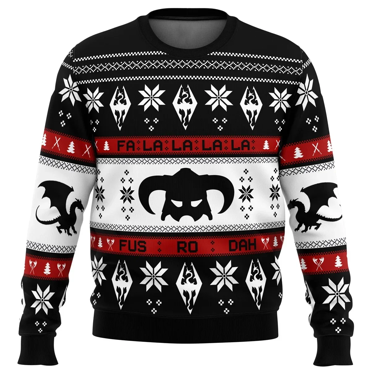 Skyrim Fusrodah, Грозна Коледен пуловер, подарък, Пуловер Дядо Коледа, мъжки 3D hoody и най Есенно-зимни дрехи