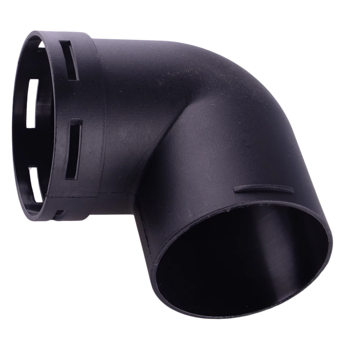 Черен 60-мм воздухоотводящий тръбен накрайник, конектор под ъгъл 90 °, пластмаса, подходящ за дизел Webasto нагревател