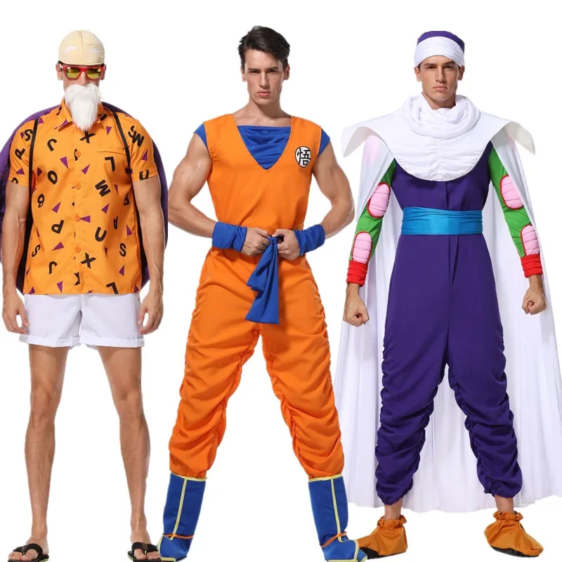 Костюм Goku, Син костюм, костюми за cosplay за възрастни момчета, комплект дрехи с перука за момичета, модерен костюм за Хелоуин, Kame Сеннин