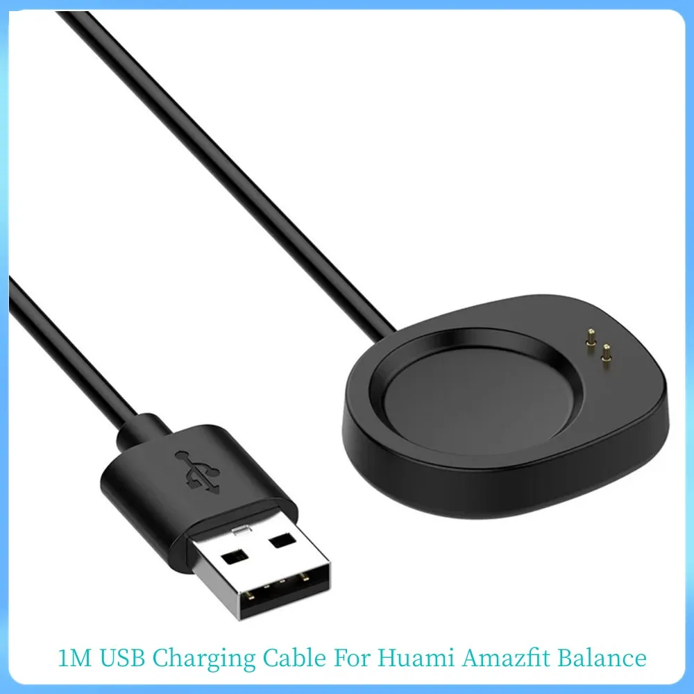 бърз USB-кабел с дължина 1 м за аксесоари Huami Amazfit Balance, кабел-адаптер за зарядно устройство, зарядно устройство за захранване